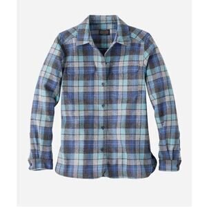 Pendleton Top Women's XL Petite Flanner Blue Gray Long Sleeve Button Up
